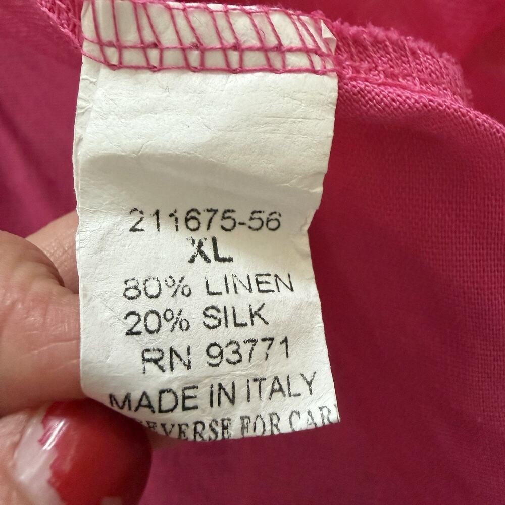 Cristina Vergani 100% Linen Women’s Sleeveless Pink High Low Maxi Dress Sz XL - Picture 11 of 11